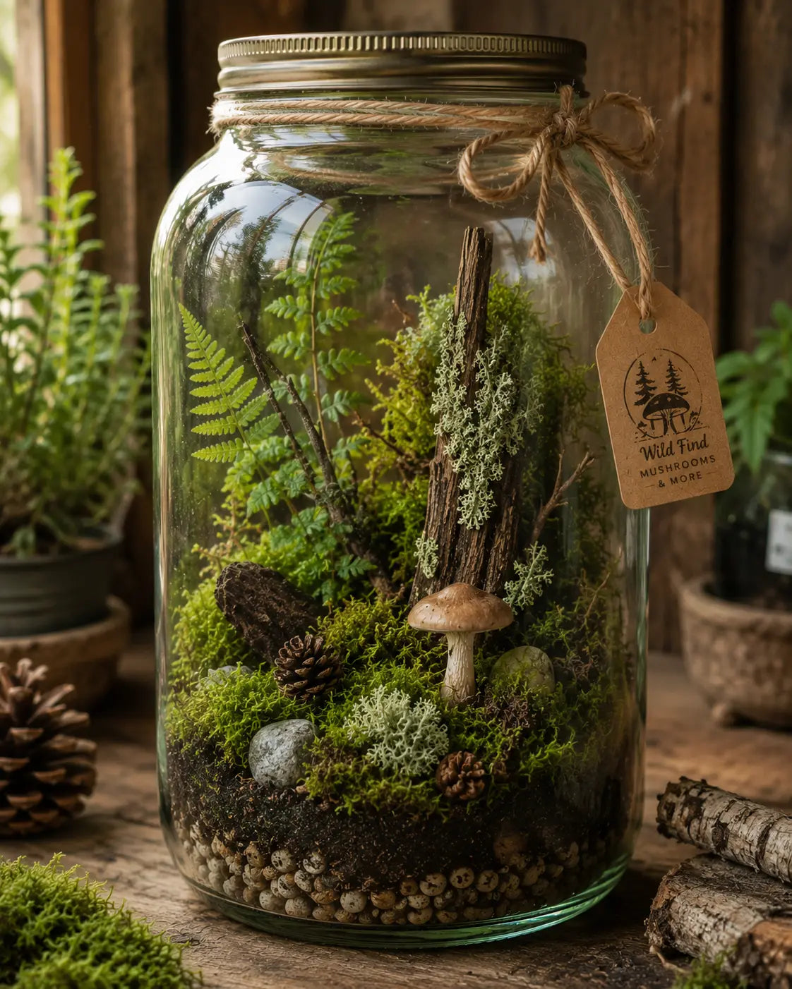 Woodland Pocket Terrarium Wild Find. Mushrooms and More