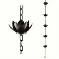 Metal Lotus Rain Chain for Gutters, 8.5ft Decorative Downspout Extension, Garden Outdoor Water Feature, Rust Resistant eprolo