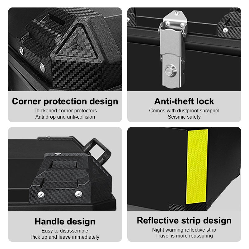 45L/55L Motorcycle Top Case, Quick Release Trunk for BMW R1200GS/R1250GS Honda Kawasaki Suzuki eprolo