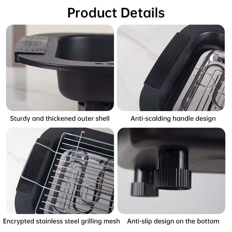 Portable Stainless Steel Electric Grill | 6 Heat Levels | Ideal for Indoor Cooking, Outdoor Camping & Home Parties eprolo