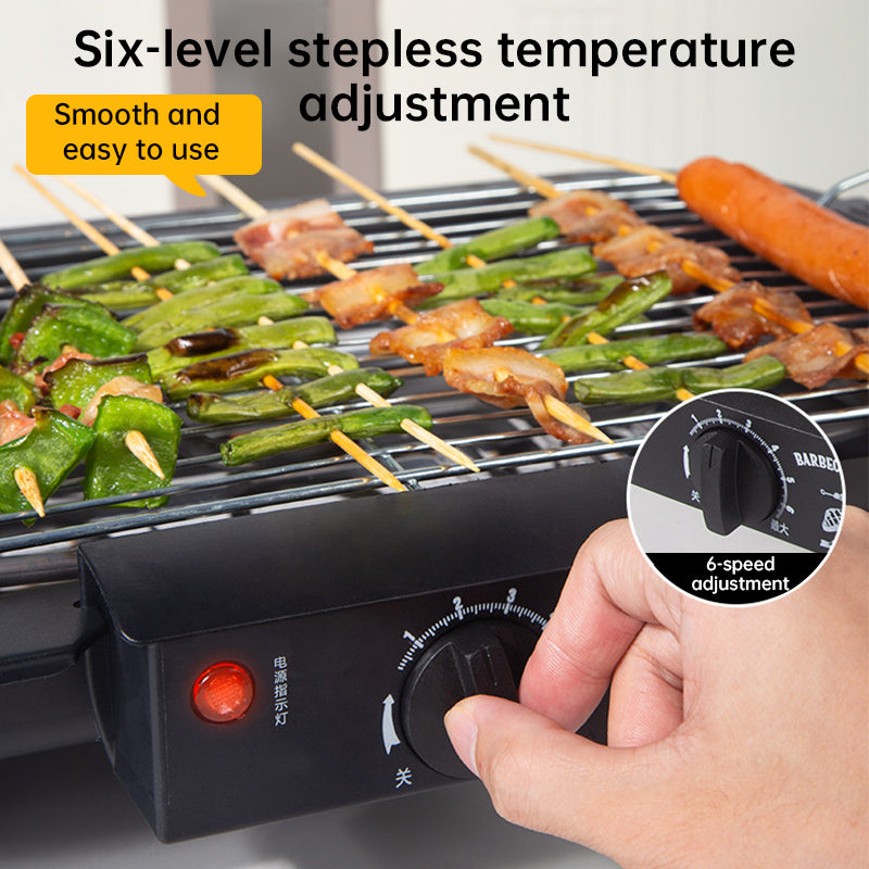 Portable Stainless Steel Electric Grill | 6 Heat Levels | Ideal for Indoor Cooking, Outdoor Camping & Home Parties eprolo