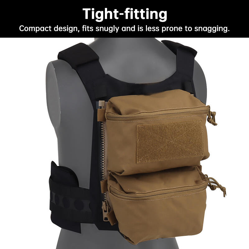 Tactical Back Panel Double General Purpose Pouch for FCPC V5 & Ferro Style Plate Carriers, Molle Utility Storage Bag eprolo