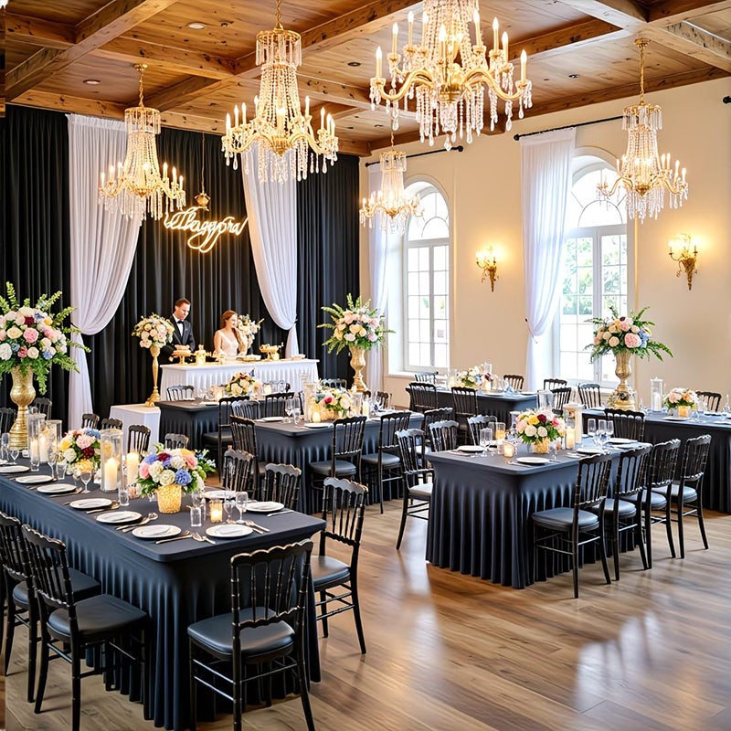 Stretch Spandex Table Cloth Rectangular, Fitted Table Cover for Weddings Parties Banquets Hotel Event Decoration eprolo