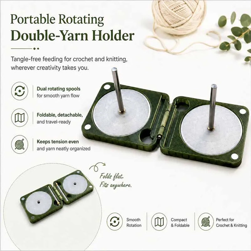 Portable Double Yarn Winder Spinner Foldable Yarn Holder for Knitters & Crocheters eprolo