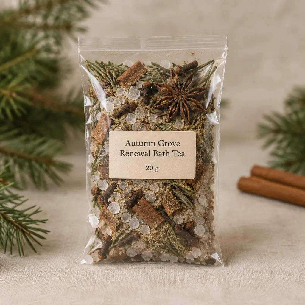 bath tea in clear plastic bag