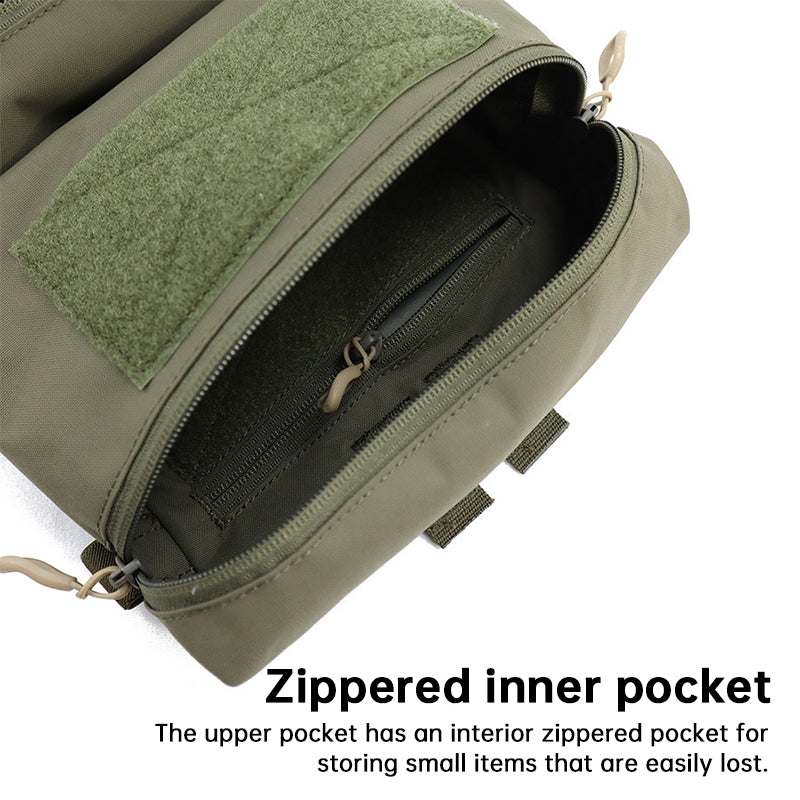Tactical Back Panel Double General Purpose Pouch for FCPC V5 & Ferro Style Plate Carriers, Molle Utility Storage Bag eprolo