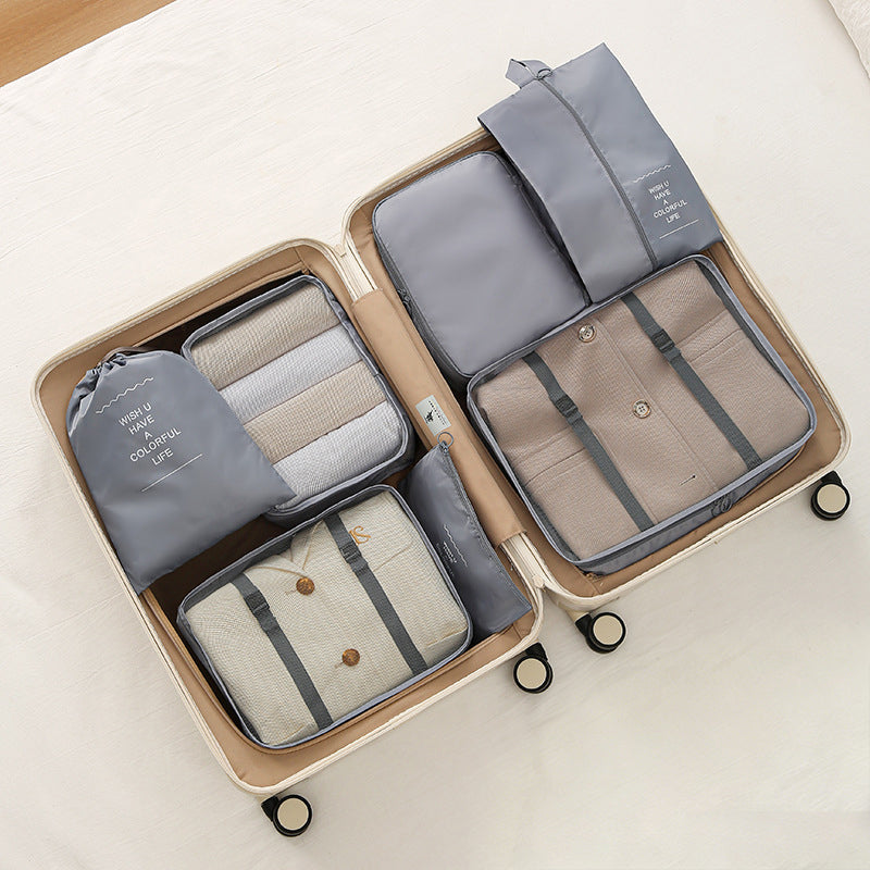 7Pcs Travel Packing Cubes, Luggage Organizer Set with Shoe Bag for Clothes Storage eprolo
