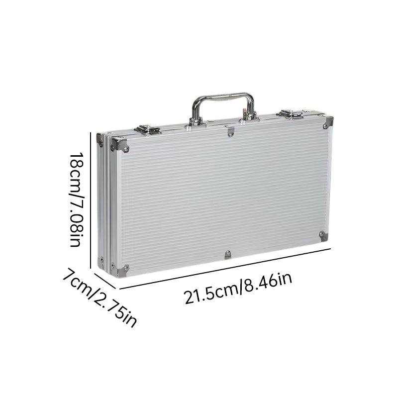 500 PCS Poker Chip Set in Locking Aluminum Briefcase - Texas Hold'em Gambling Kit with Dice, Dealer Button & Cards eprolo