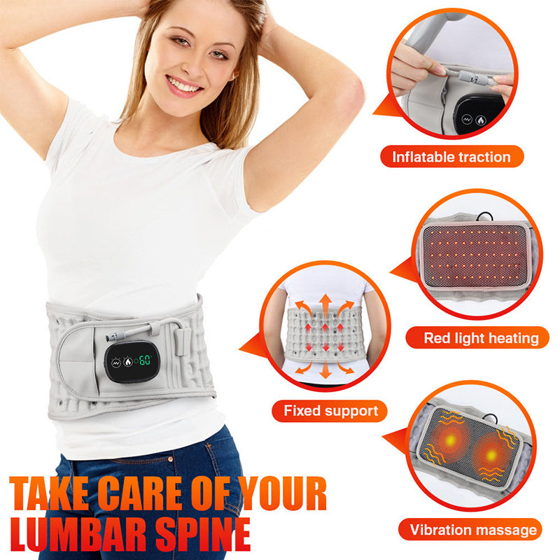 Electric Heating & Massage Waist Belt, Inflatable Airbag Lumbar Support for Back Pain and Posture Correction eprolo