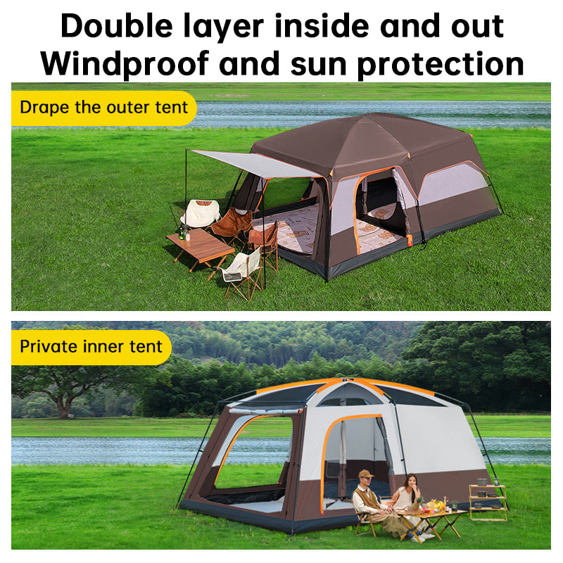 4-6 Person Family Camping Tent, Waterproof Portable Tent with Carry Bag for Car Camping eprolo