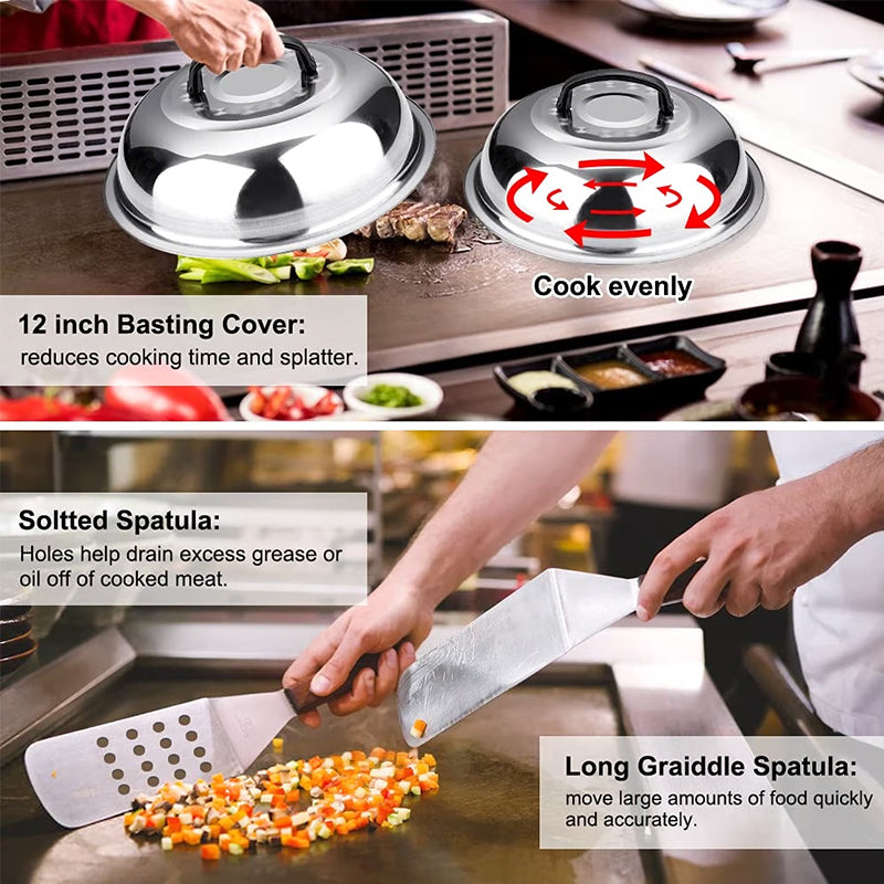 29PCS BBQ Set w/ Burger Press, Stainless Steel Grill Tools & Spatula eprolo
