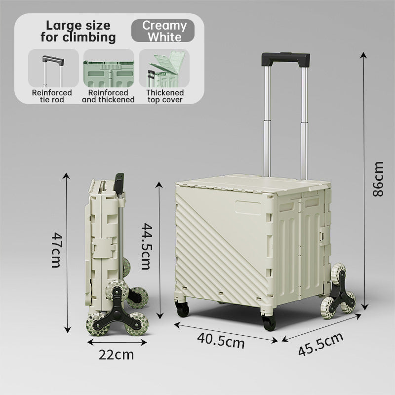 Folding Utility Cart with Lid – Rolling Storage Wagon for Shopping, Travel & Outdoor Activities eprolo