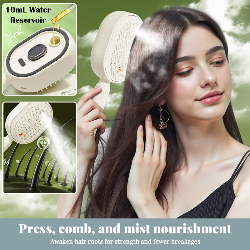 Electric Steam Hair Brush with Mist, Ionic Straightening Comb for Less Breakage & No Residue, Smooth Shiny Hair Styling Tool eprolo