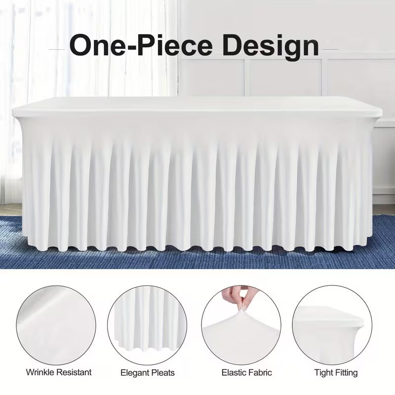 Stretch Spandex Table Cloth Rectangular, Fitted Table Cover for Weddings Parties Banquets Hotel Event Decoration eprolo