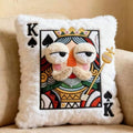 Cartoon Embroidered Square Pillow - Soft Quirky Big Eyes Game Cushion, Decorative Plush Throw Pillow for Home & Bedroom eprolo