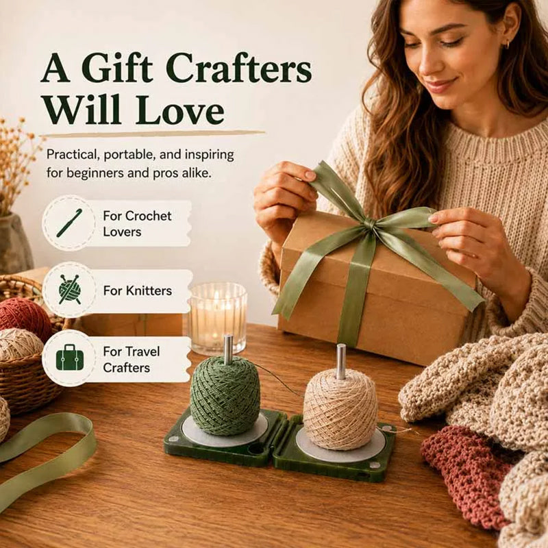 Portable Double Yarn Winder Spinner Foldable Yarn Holder for Knitters & Crocheters eprolo