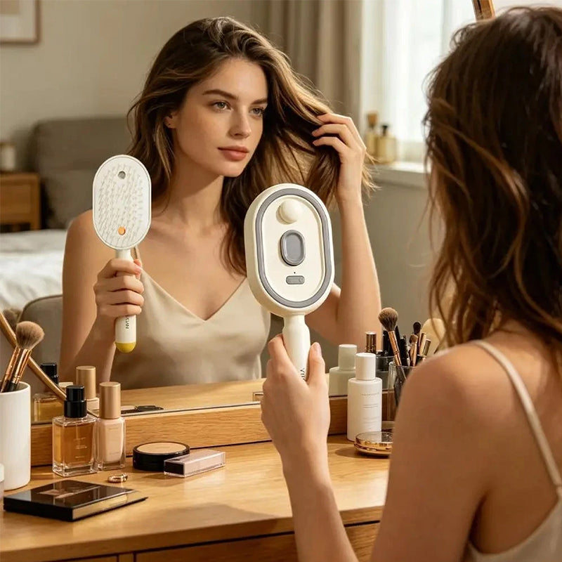 Electric Steam Hair Brush with Mist, Ionic Straightening Comb for Less Breakage & No Residue, Smooth Shiny Hair Styling Tool eprolo