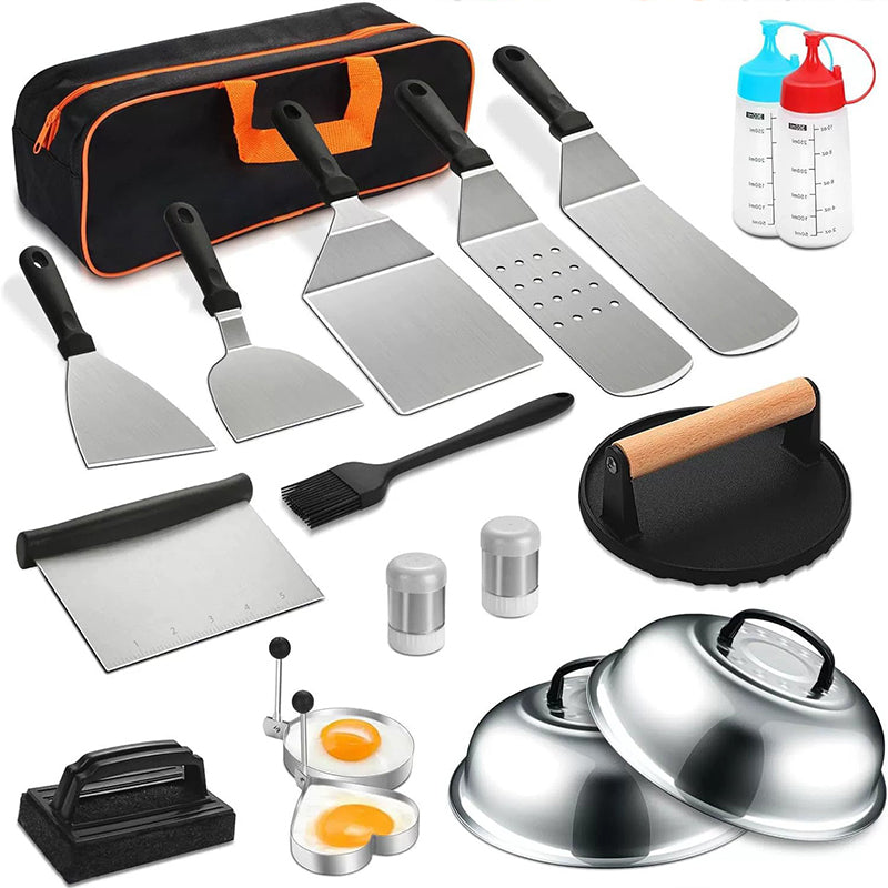 29PCS BBQ Set w/ Burger Press, Stainless Steel Grill Tools & Spatula eprolo