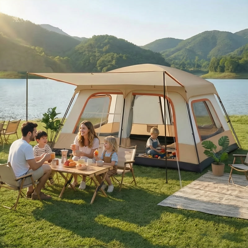 4-6 Person Family Camping Tent, Waterproof Portable Tent with Carry Bag for Car Camping eprolo