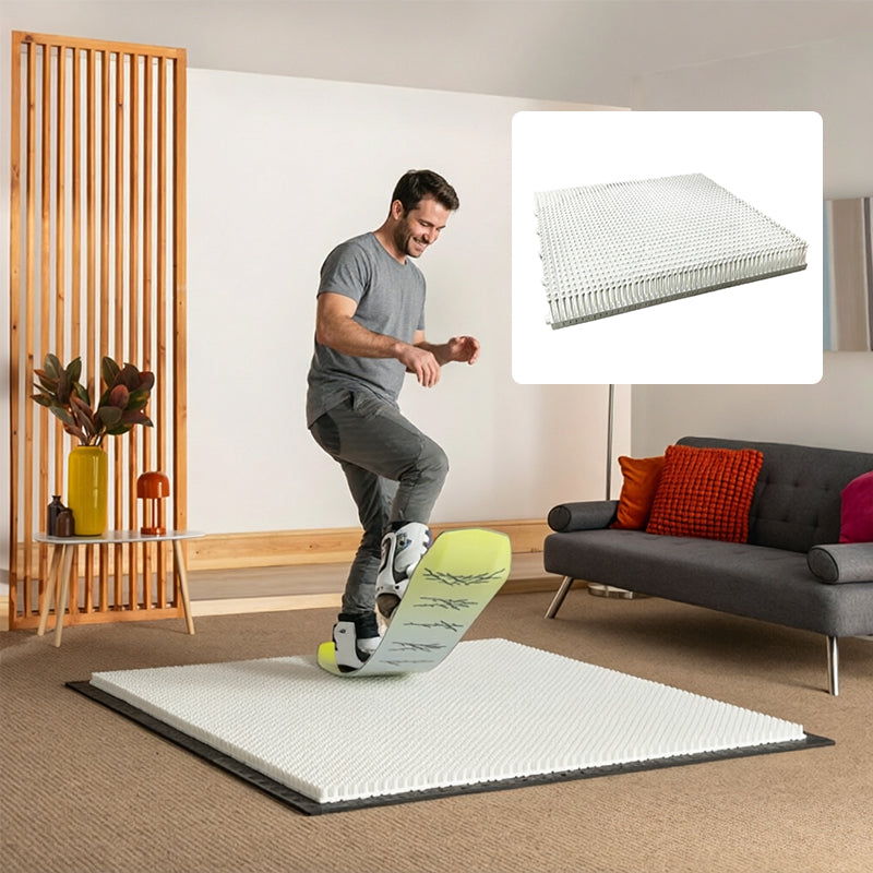 Indoor Ski Carpet White Mushroom Grass Mat + Modular Snowboard & Adult Unisex Skateboard Kit Combo Set eprolo