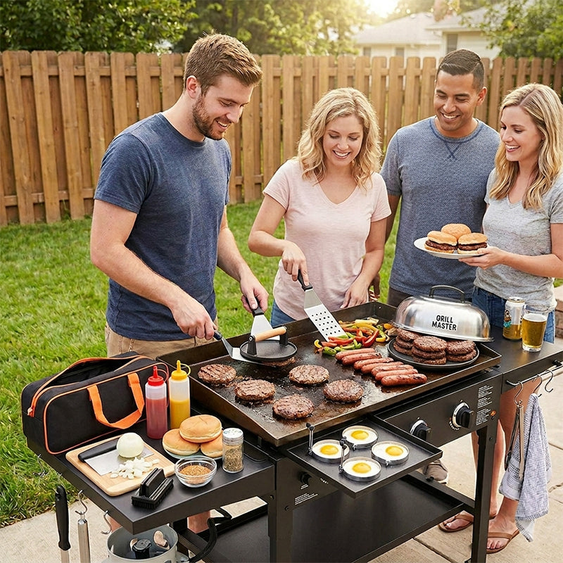29PCS BBQ Set w/ Burger Press, Stainless Steel Grill Tools & Spatula eprolo