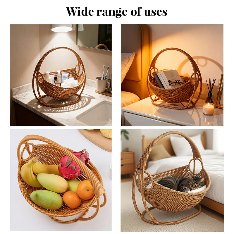 Rattan Cat Bed & House - Waterproof Wicker Cat Cave, Indoor Cat Hammock & Basket Set eprolo