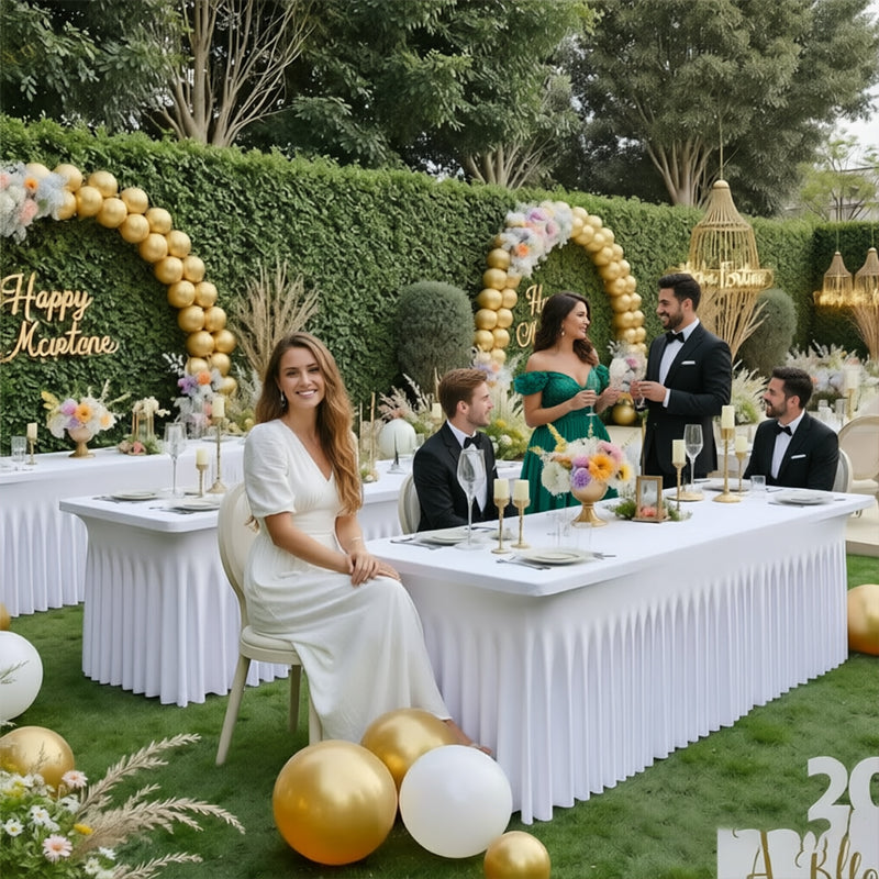 Stretch Spandex Table Cloth Rectangular, Fitted Table Cover for Weddings Parties Banquets Hotel Event Decoration eprolo