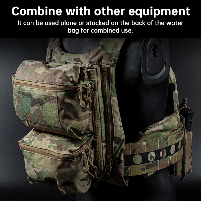 Tactical Back Panel Double General Purpose Pouch for FCPC V5 & Ferro Style Plate Carriers, Molle Utility Storage Bag eprolo