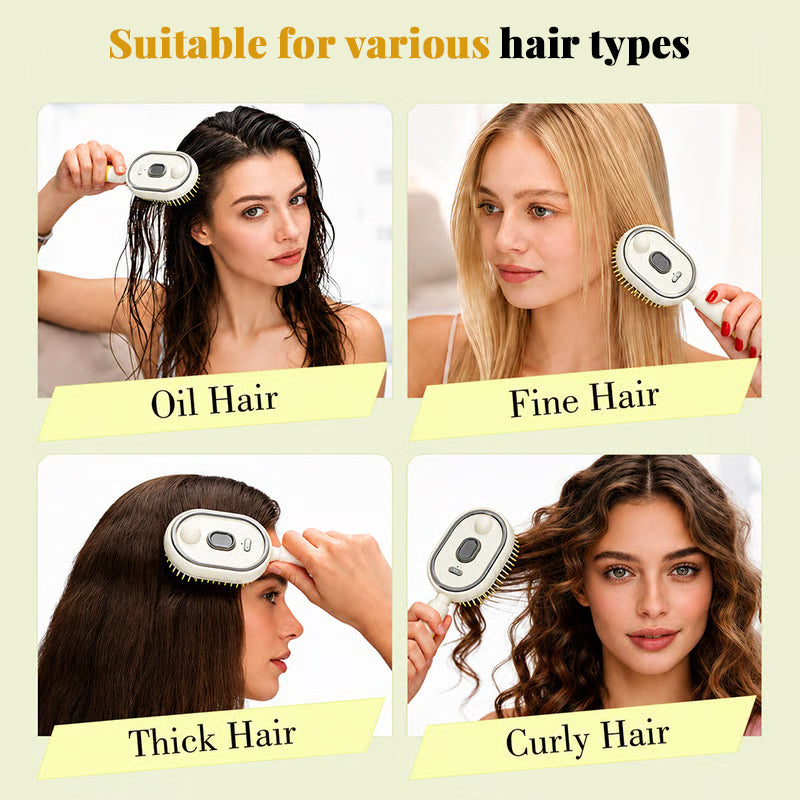 Electric Steam Hair Brush with Mist, Ionic Straightening Comb for Less Breakage & No Residue, Smooth Shiny Hair Styling Tool eprolo