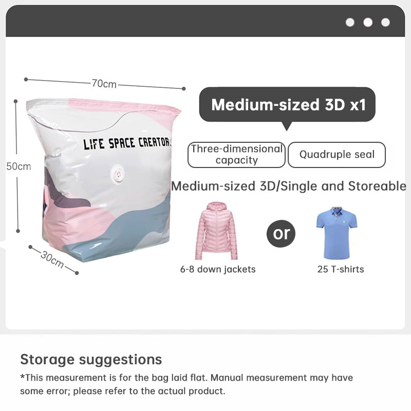 Pump-Free 3D Vacuum Bags, 3-Sec Compression, Reusable eprolo