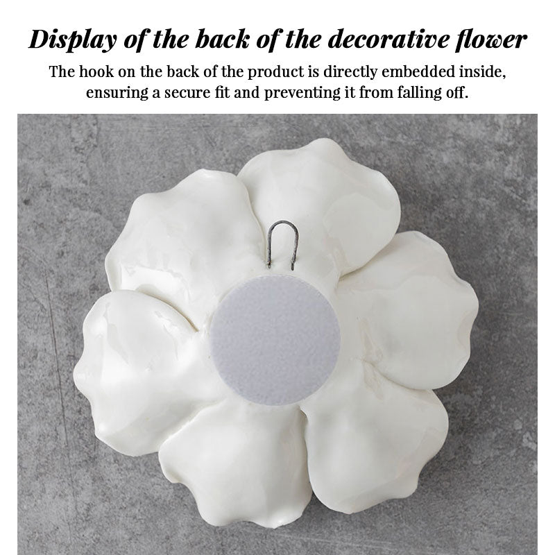 Ceramic 3D Wall Flowers - Hand-Painted Peony, Rose & Camellia Wall Decor for Wedding & Gift eprolo