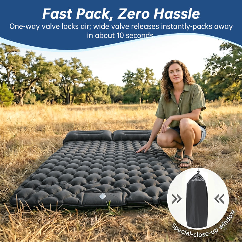 Ultralight Inflatable Sleeping Pad with Pillow - 1-2 Person Camping Mattress eprolo