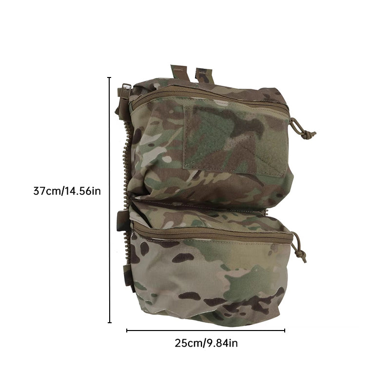 Tactical Back Panel Double General Purpose Pouch for FCPC V5 & Ferro Style Plate Carriers, Molle Utility Storage Bag eprolo