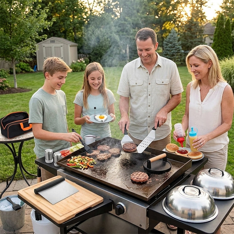 29PCS BBQ Set w/ Burger Press, Stainless Steel Grill Tools & Spatula eprolo