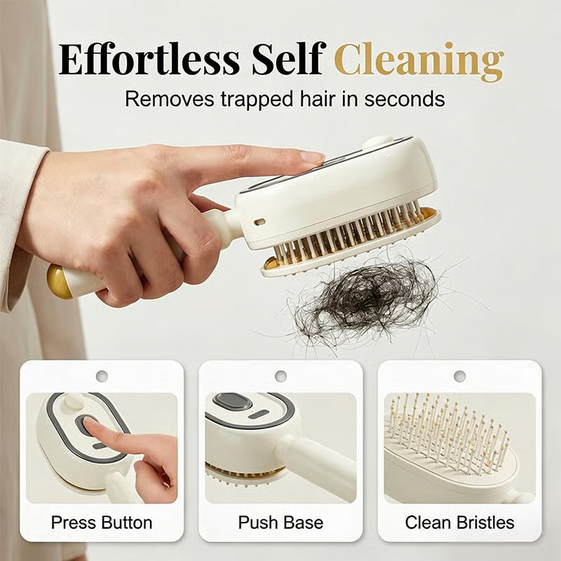 Electric Steam Hair Brush with Mist, Ionic Straightening Comb for Less Breakage & No Residue, Smooth Shiny Hair Styling Tool eprolo