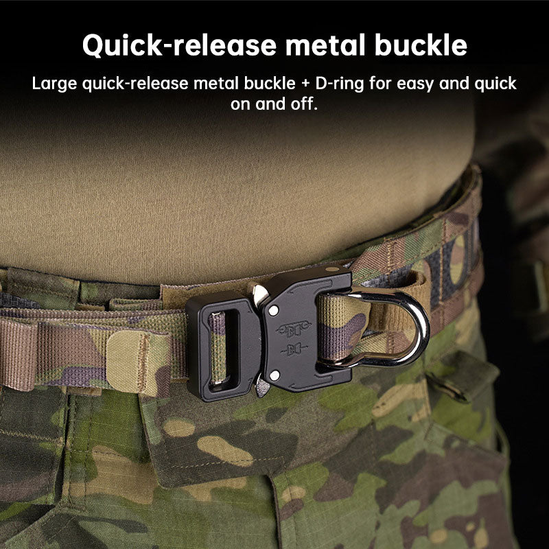 Tactical Two-Layer Battle Belt with Quick Detach Metal Buckle, MOLLE Hunting Combat Waist Belt for Airsoft Gear eprolo