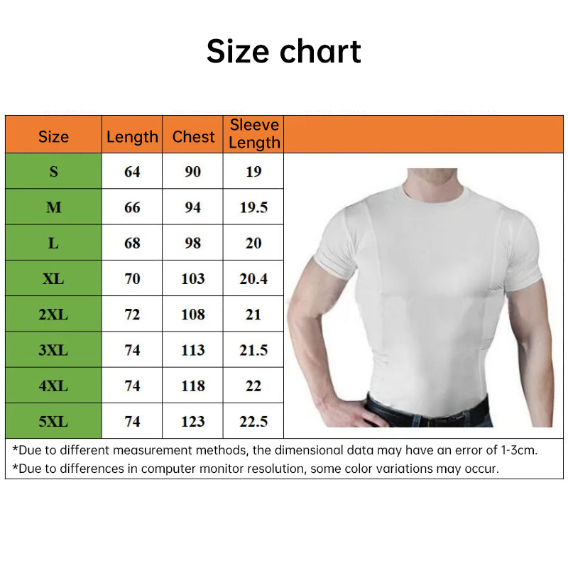 Men's Concealed Carry Holster Shirt - Short Sleeve Tactical Tee with Side Pistol Pockets, EDC Base Layer eprolo
