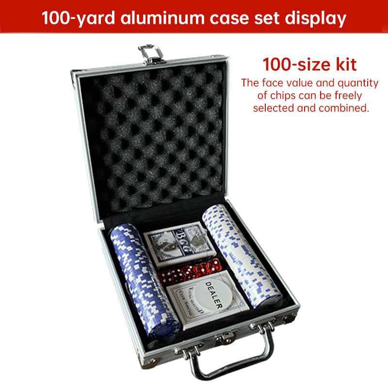 500 PCS Poker Chip Set in Locking Aluminum Briefcase - Texas Hold'em Gambling Kit with Dice, Dealer Button & Cards eprolo