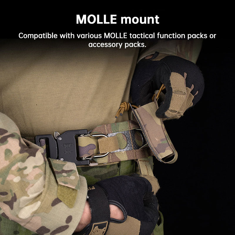 Tactical Two-Layer Battle Belt with Quick Detach Metal Buckle, MOLLE Hunting Combat Waist Belt for Airsoft Gear eprolo