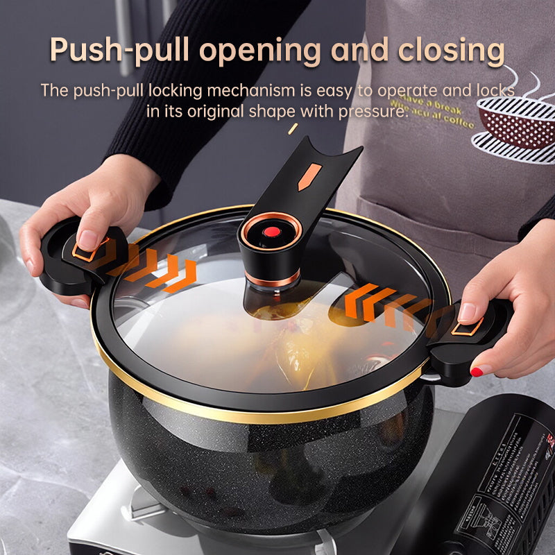 Modern 7L Micro-Pressure Soup Pot - 27cm Non-Stick Stewing Casserole, Includes Spoon, Safe for Induction & Gas Cooking eprolo