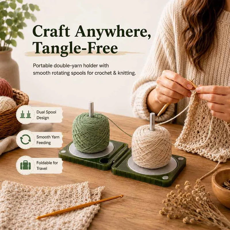 Portable Double Yarn Winder Spinner Foldable Yarn Holder for Knitters & Crocheters eprolo