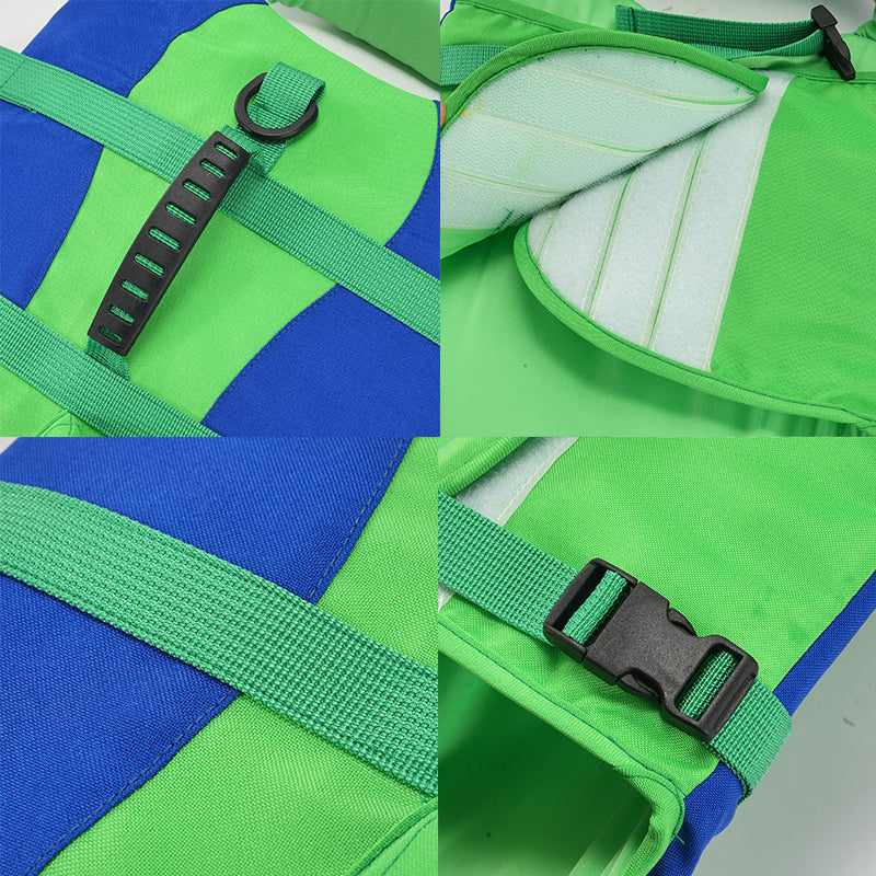 Dog Life Jacket Adjustable Pet Swim Vest – Flotation Safety Rescue Vest for Pool, Surf & Water, with Grab Handle (Tail Design) eprolo