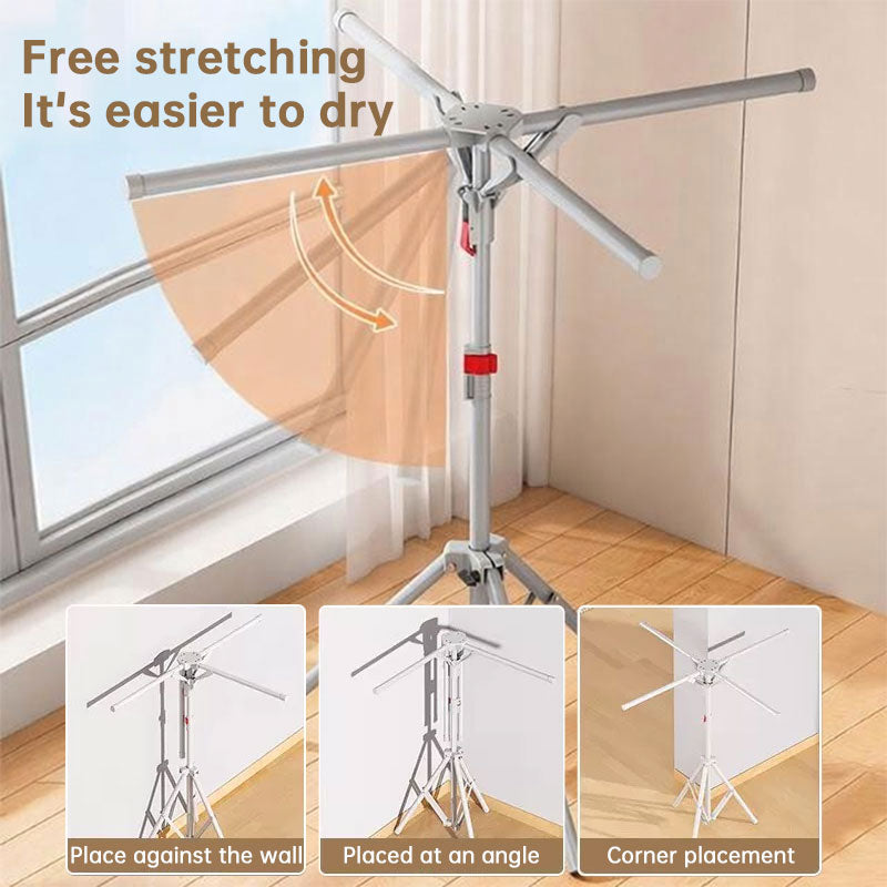 Foldable Octopus Style Standing Clothes Drying Rack – Portable Rotating Laundry Hanger for Balcony, Black eprolo