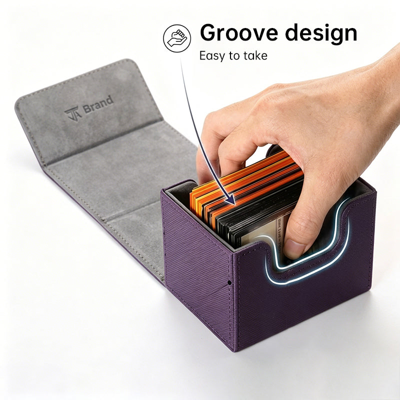 Magnetic Trading Card Storage Box - 100 Card Capacity (Sleeved), Waterproof & Stain Proof Collectors Case eprolo