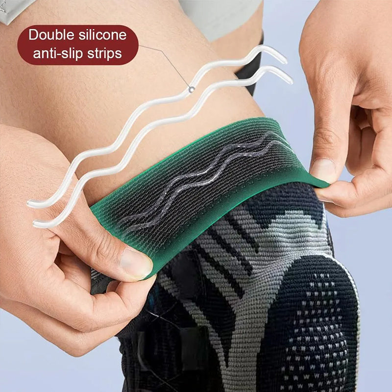 Adjustable Knob Knee Brace with Spring Support, Slim Shin Defender Basketball Knee Pads, Non-Slip Compression Sports Protector eprolo