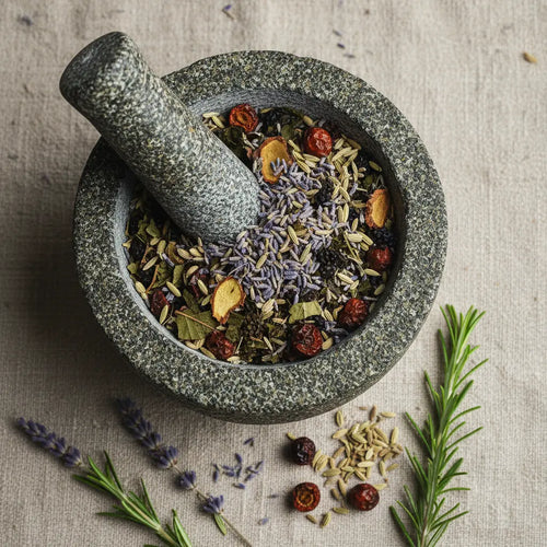 Herbs in Mortar and Pestle