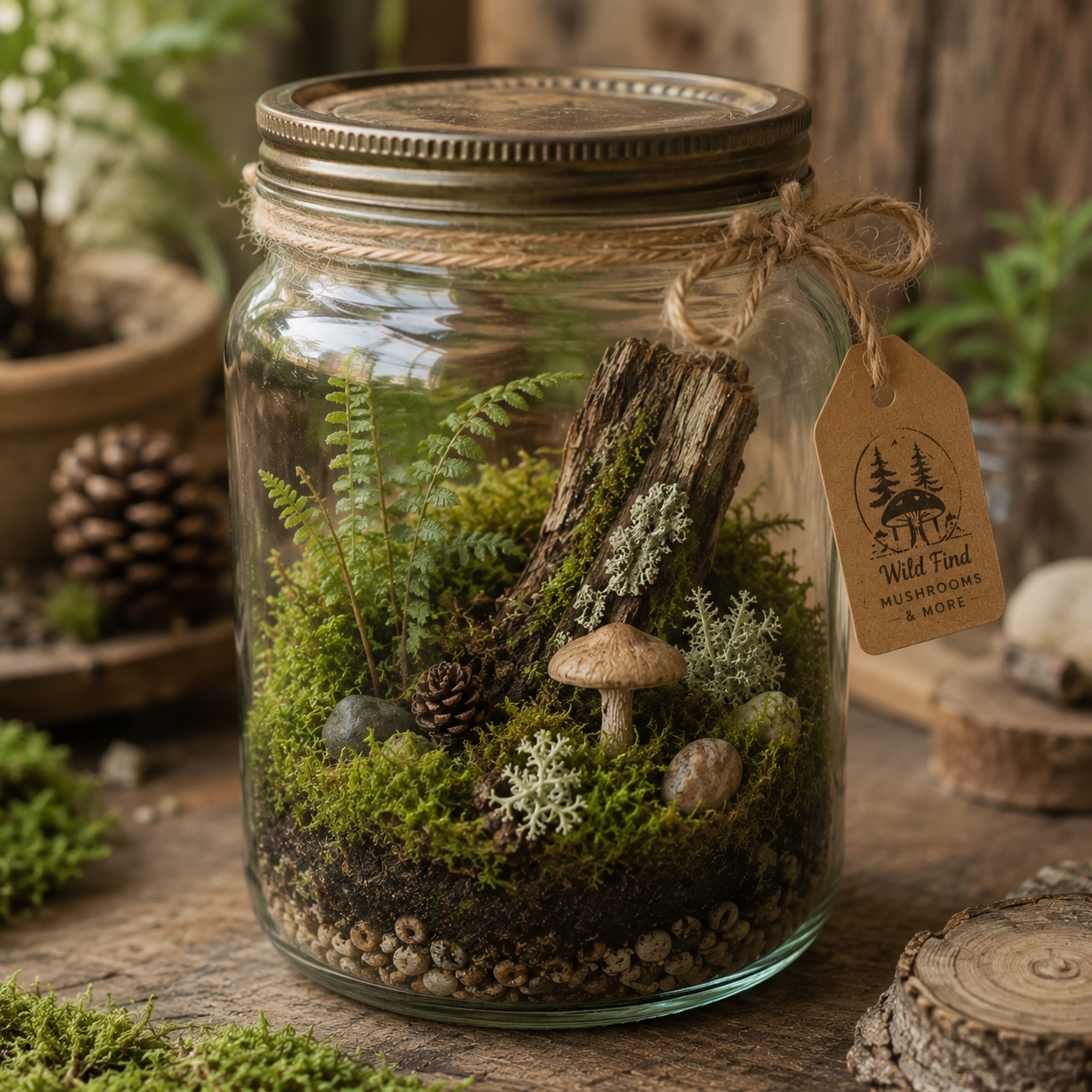 Woodland Pocket Terrarium Wild Find. Mushrooms and More