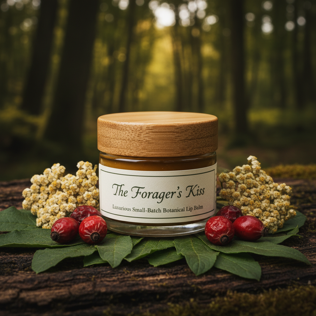 The Forager's Kiss Lip Balm - Glass & Bamboo Jar